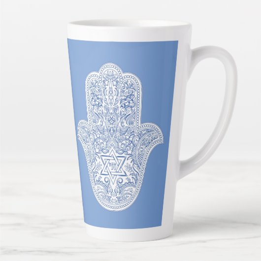Latte Tasse - Hamsa - Judaika - Kaffee Tasse (Rechts)