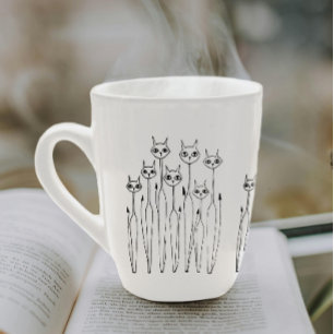 Latte Tasse (handgezeichnet Katzen)