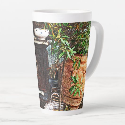 Latte Tasse im Freien (Rechte Ecke)