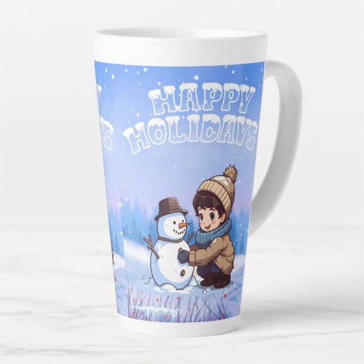 Latte Tasse im Stilstil (Rechte Ecke)