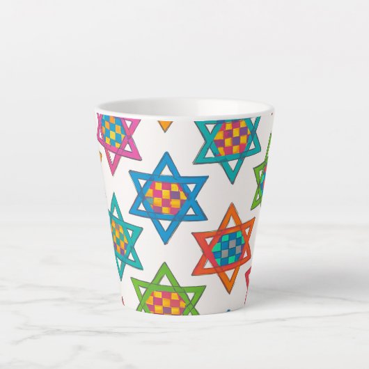 Latte Tasse - jüdisches Sternendesign (Vorderseite)