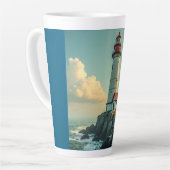 Latte-Tasse (Leuchtturm) Milchtasse (Linke Ecke)
