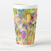 Latte Tasse mit Abstrakten Blume (Vorderseite)