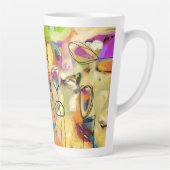 Latte Tasse mit Abstrakten Blume (Rechts)