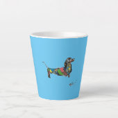Latte Tasse mit Dackel (Vorderseite)