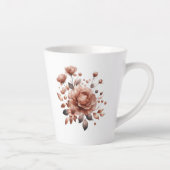 Latte Tasse mit Elegante Rose Bouquet (Rechts)