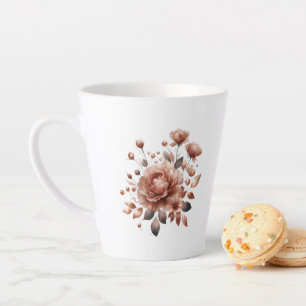 Latte Tasse mit Elegante Rose Bouquet