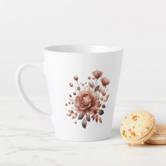 Latte Tasse mit Elegante Rose Bouquet (Beispiel)