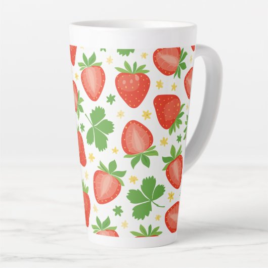 Latte Tasse mit Erdbeeren (Rechte Ecke)