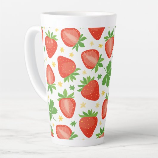 Latte Tasse mit Erdbeeren (Linke Ecke)