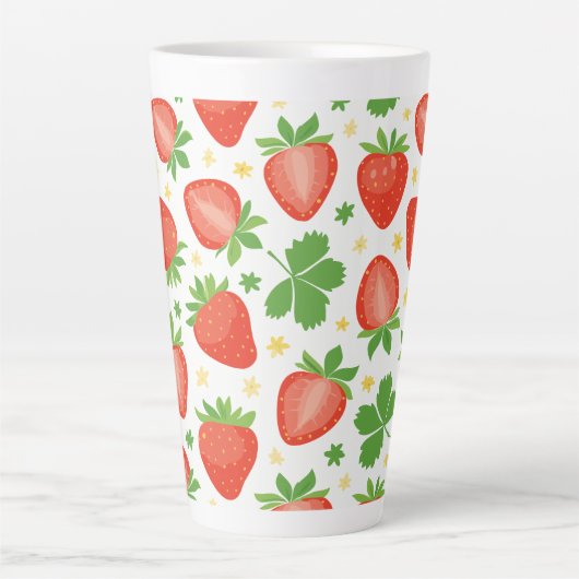 Latte Tasse mit Erdbeeren (Vorderseite)