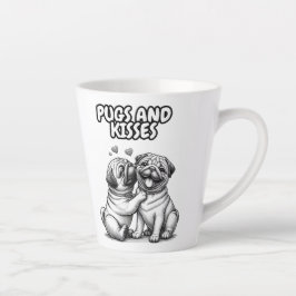 Latte Tasse mit Mops und Küssen