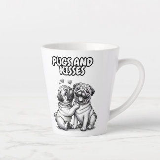 Latte Tasse mit Mops und Küssen