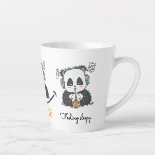 Latte Tasse mit niedlichem Panda-Bild (Rechts)