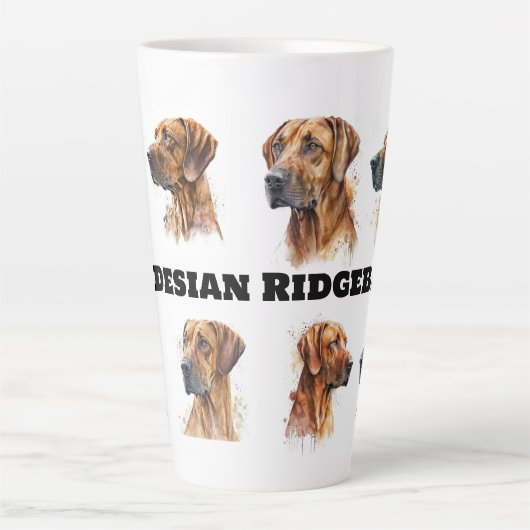 Latte Tasse mit Rhodesian Ridgeback-Motiv (Vorderseite)