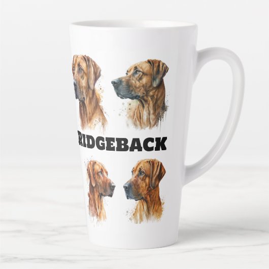 Latte Tasse mit Rhodesian Ridgeback-Motiv (Rechts)