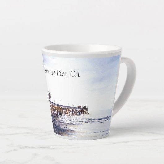 Latte Tasse mit San Clemente Pier (Rechte Ecke)
