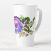 Latte Tasse mit ukrainischem Blumendesign (Rechte Ecke)