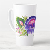 Latte Tasse mit ukrainischem Blumendesign (Linke Ecke)