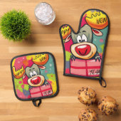 Latte Tasse Ofenhandschuh & Topflappen-Set (Oben Unten)