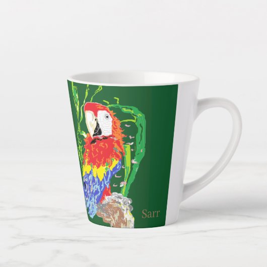 Latte Tasse: Papagei Milchtasse (Rechts)