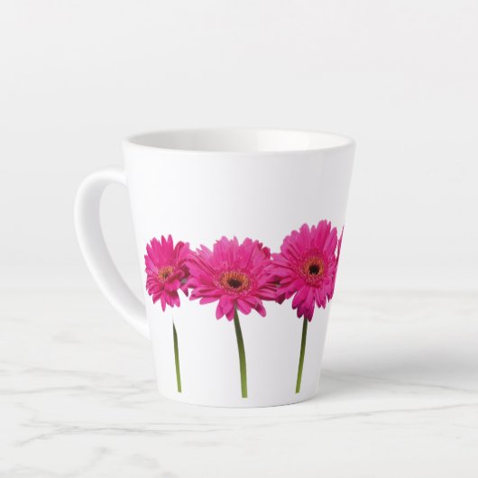 Latte Tasse Pink Gerbera Daisies (Linke Ecke)