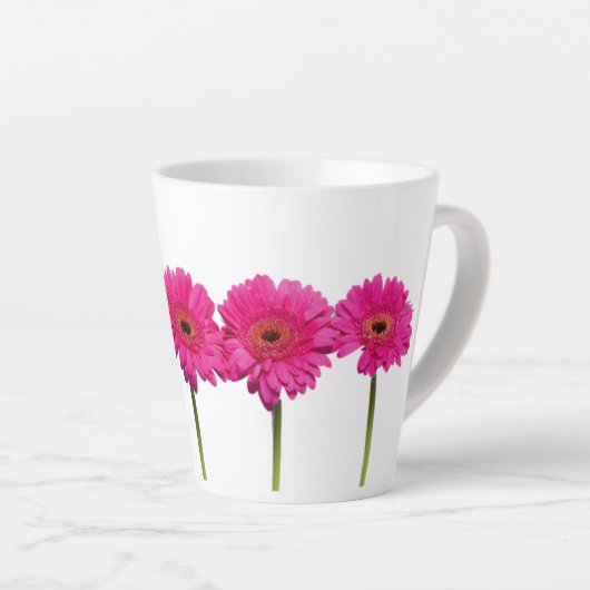 Latte Tasse Pink Gerbera Daisies (Rechte Ecke)