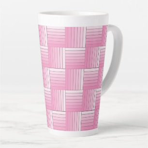 Latte Tasse - Pink Shaded Ribbon Weave