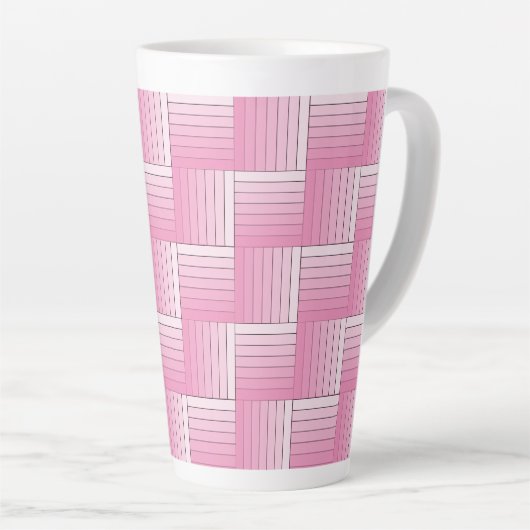 Latte Tasse - Pink Shaded Ribbon Weave (Rechte Ecke)
