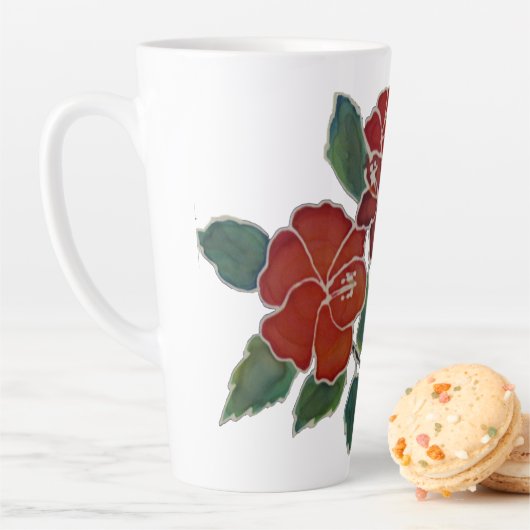 Latte Tasse - Roter Hibiskus Blume (Beispiel)