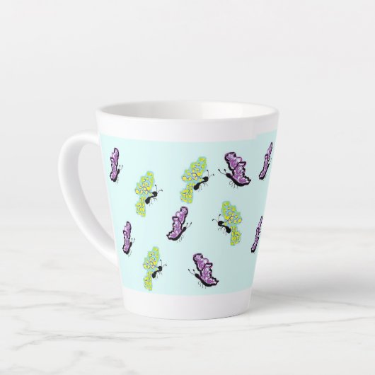 Latte Tasse / Schmetterlinge (Linke Ecke)
