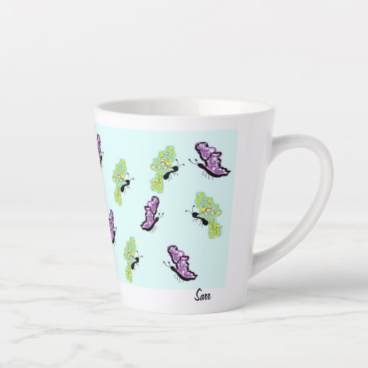 Latte Tasse / Schmetterlinge (Rechts)