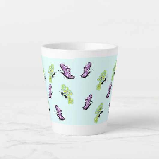 Latte Tasse / Schmetterlinge (Vorderseite)