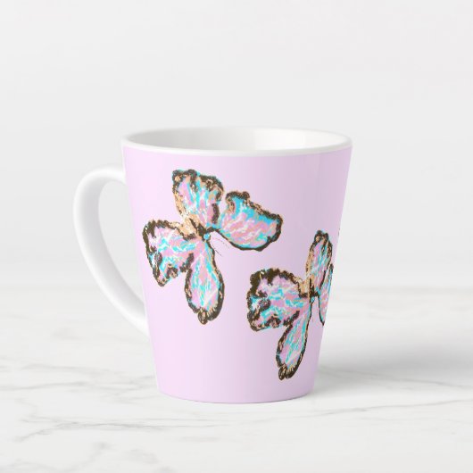 Latte Tasse: Schmetterlinge Milchtasse (Linke Ecke)