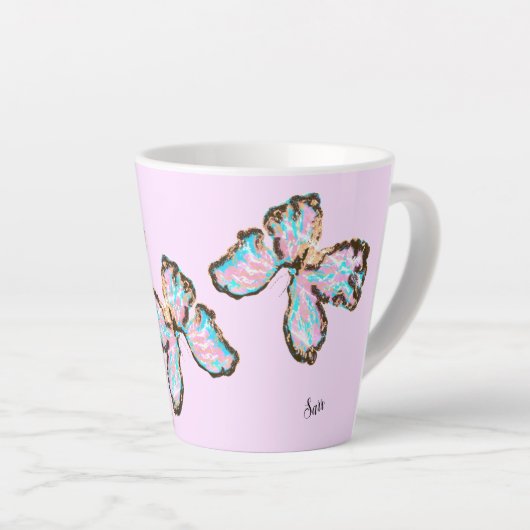 Latte Tasse: Schmetterlinge Milchtasse (Rechte Ecke)
