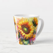 Latte Tasse - Schöne gelbe Sonnenblumen (Rechte Ecke)