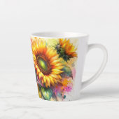 Latte Tasse - Schöne gelbe Sonnenblumen (Rechts)