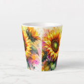 Latte Tasse - Schöne gelbe Sonnenblumen (Vorderseite)