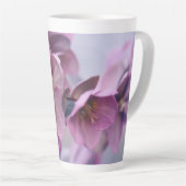 Latte Tasse Schöne rosa Blume Design Kunst (Rechte Ecke)