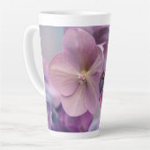 Latte Tasse Schöne rosa Blume Design Kunst (Linke Ecke)