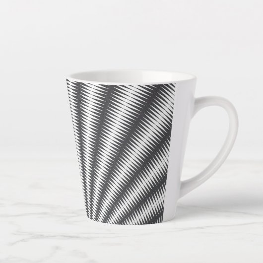 Latte Tasse - Schwarz-Weiß-Geometrie (Rechts)