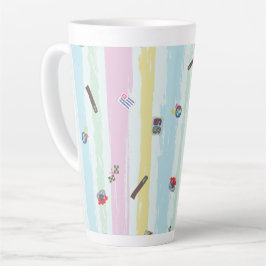 Latte-Tasse – Sports & Stripes Pastel-Rennsport-De Milchtasse