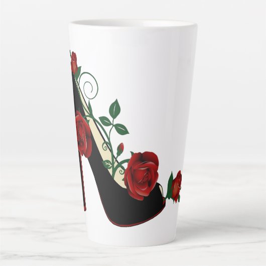 Latte Tasse - Stiletto-Rose (Vorderseite)