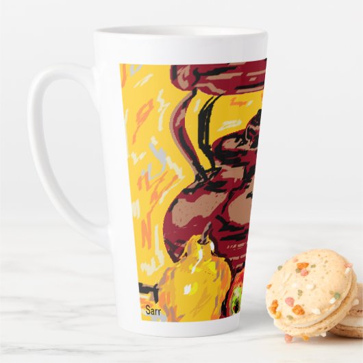 Latte Tasse / Tee Wasserkocher mit Obst (Beispiel)