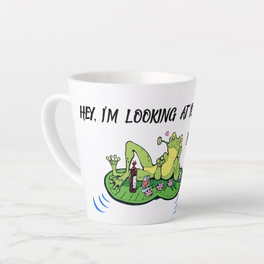 Latte Tasse Valentine's Day Funny Liebe Kiss Frog (Linke Ecke)