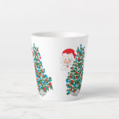 Latte Tasse : Weihnachtsbaum & Weihnachtsmann (Vorderseite)