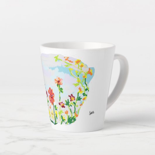 Latte Tasse: Wilde Blume Milchtasse (Rechte Ecke)