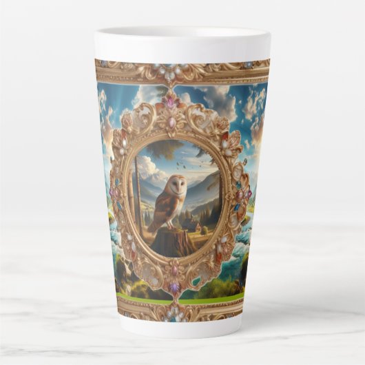 Latte Tasse Wit Elaborate Art (Vorderseite)