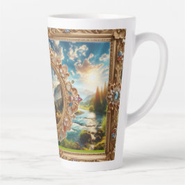 Latte Tasse Wit Elaborate Art