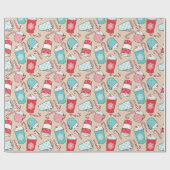 Latte u. Süßigkeit Geschenkpapier (Flach)